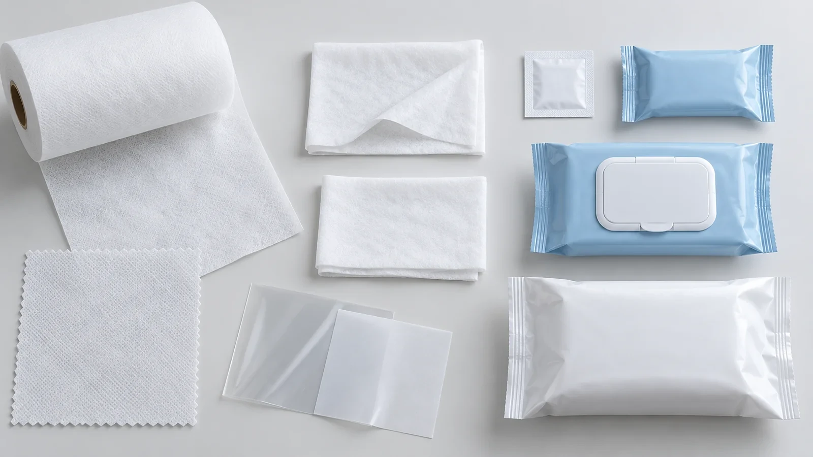 Wet wipes materials and packaging formats